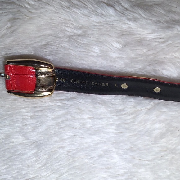 Red leather genuine leather belt size large - Picture 11 of 11